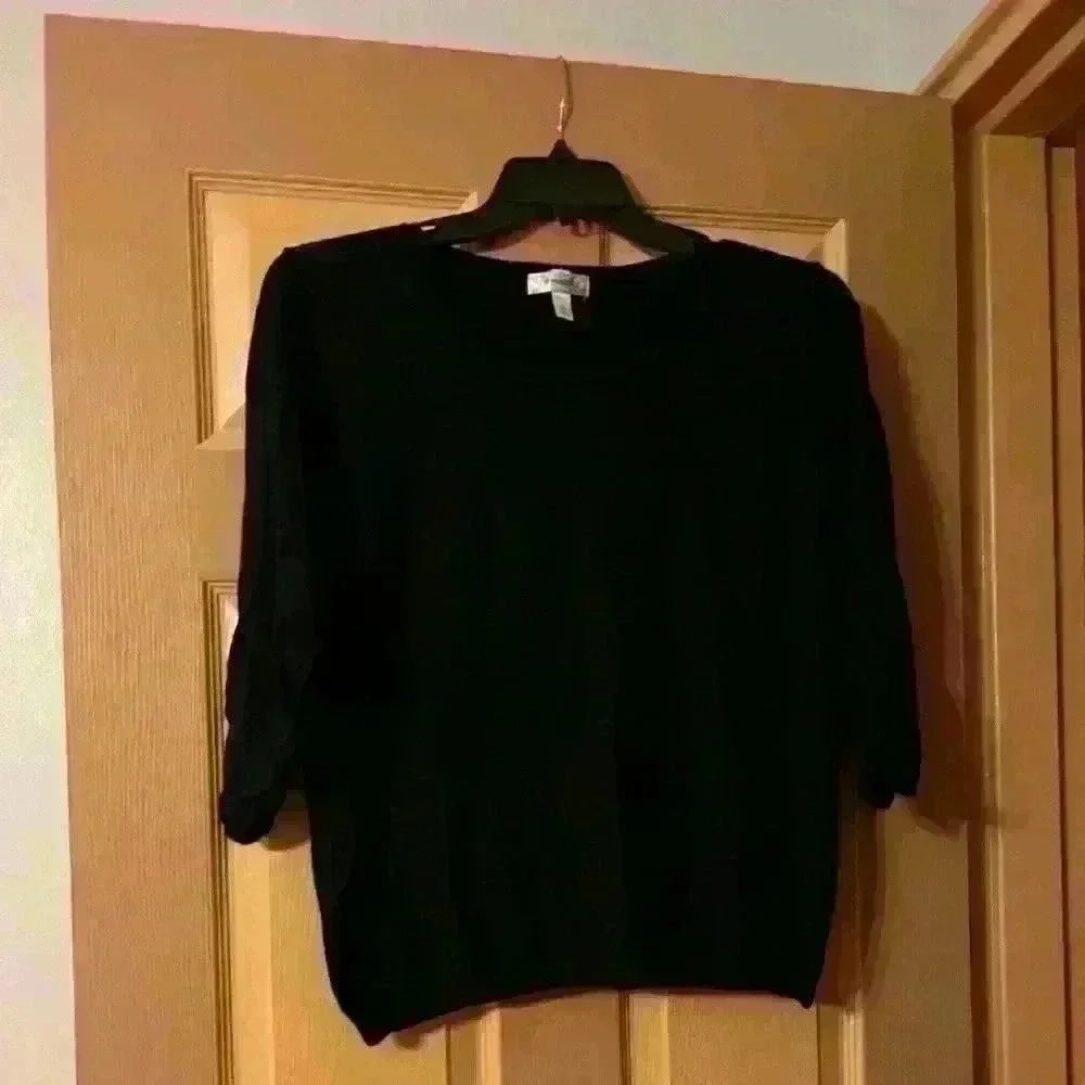 Womens black Dress Barn Size XL top​​​​​​​​​​​​​​​​​​​​ - Picture 2 of 5